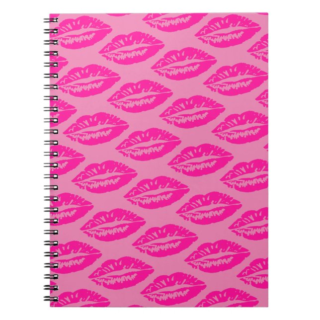 Cuaderno Patrón de Labios Rosados (Frente)