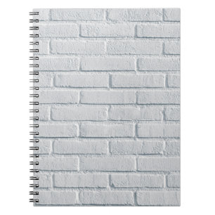 Cuaderno Patrón de ladrillos de pared de piedra blanca