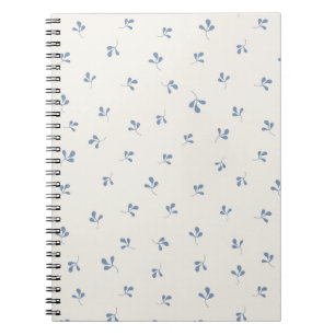 Cuaderno Patrón de lanzamiento botánico azul costero
