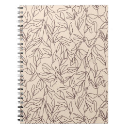 Cuaderno Patrón de las hojas de líneas de boho abstractas m