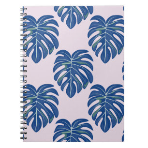 Cuaderno Patrón de las hojas tropicales de moda sin foco