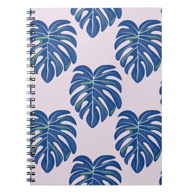 Cuaderno Patrón de las hojas tropicales de moda sin foco (Frente)