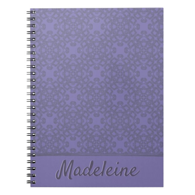 Cuaderno Patrón de lavanda personalizado (Frente)