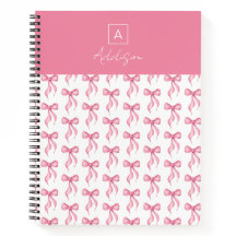 Patrón de lazo rosa monograma personalizado