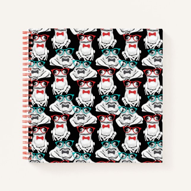 Cuaderno Patrón de lentes de rana (Anverso)