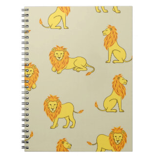 Cuaderno Patrón de león dibujado a mano sin foco. Grupo tra
