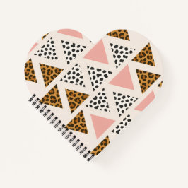 Cuaderno Patrón de leopardo chic y triángulo rosa