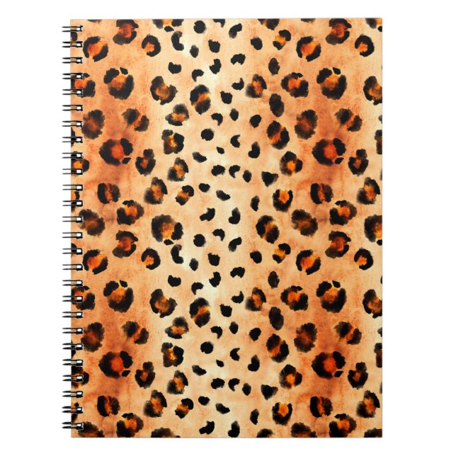 Cuaderno Patrón de leopardo de las acuarelas dibujado a man (Frente)