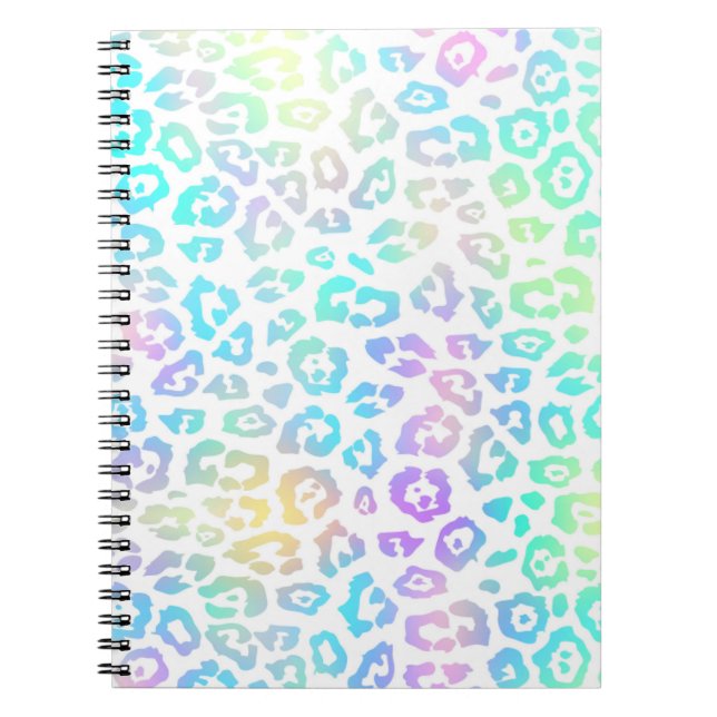 Cuaderno Patrón de leopardo del arcoiris Pastel (Frente)