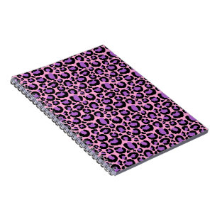 Cuaderno Patrón de leopardo guepardo rosa violeta Amante de