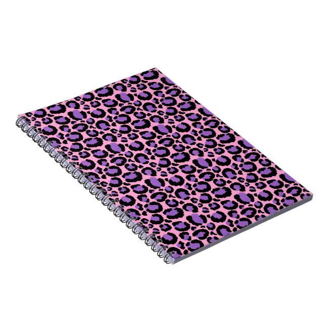 Cuaderno Patrón de leopardo guepardo rosa violeta Amante de (Lado Derecho)