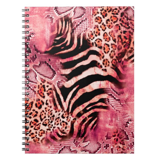 Cuaderno Patrón de leopardo sin foco, cebra abstracta. leop (Frente)