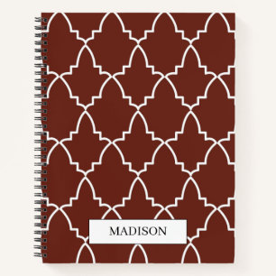 Cuaderno Patrón de letargo marroquí personalizado de Borgoñ