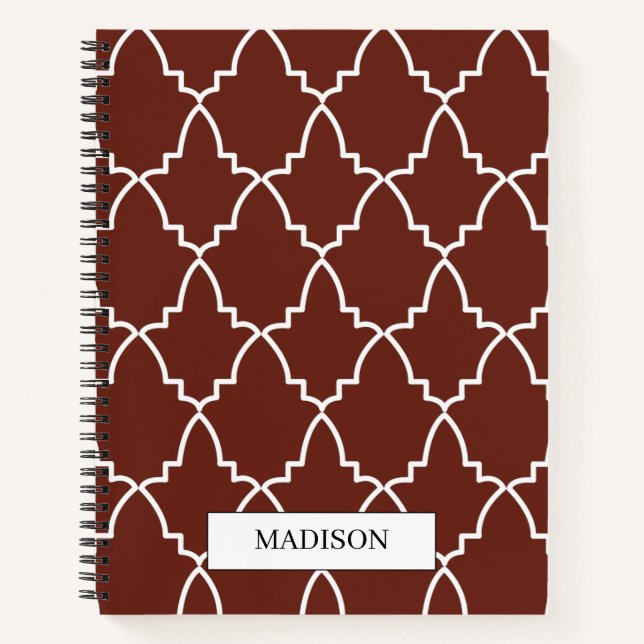 Cuaderno Patrón de letargo marroquí personalizado de Borgoñ (Anverso)