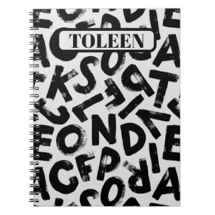 Cuaderno Patrón de letras alfabéticas personalizadas