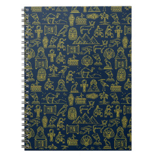 Cuaderno patrón de letras del antiguo Egipto se repite