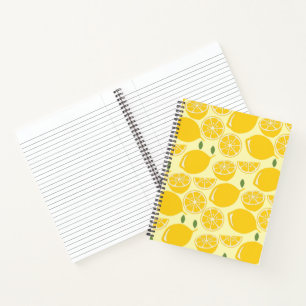 Cuaderno Patrón de limón amarillo