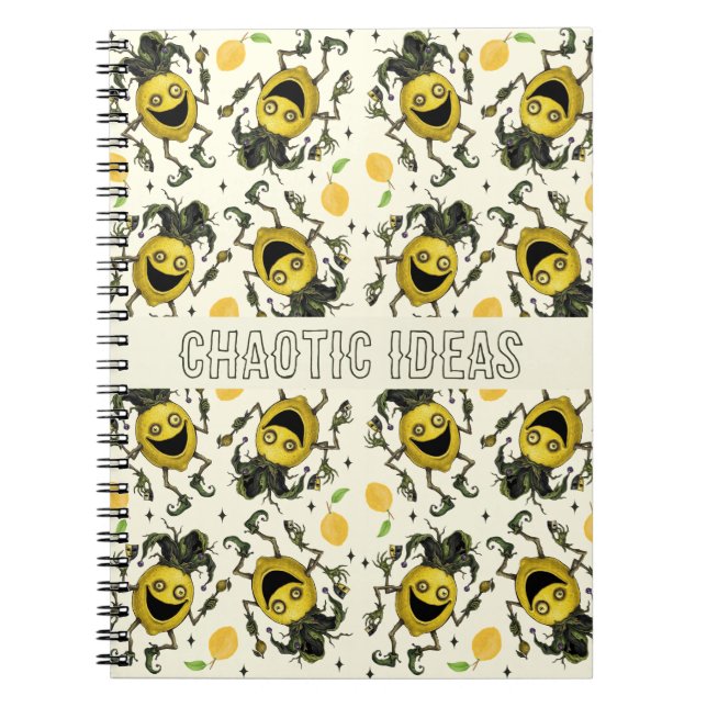 Cuaderno Patrón de limón amigo del bufón vacío (Frente)
