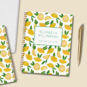 Cuaderno Patrón de limón de frutas cítricas de verano