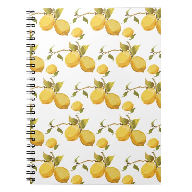 Cuaderno Patrón de limón vintage (Frente)