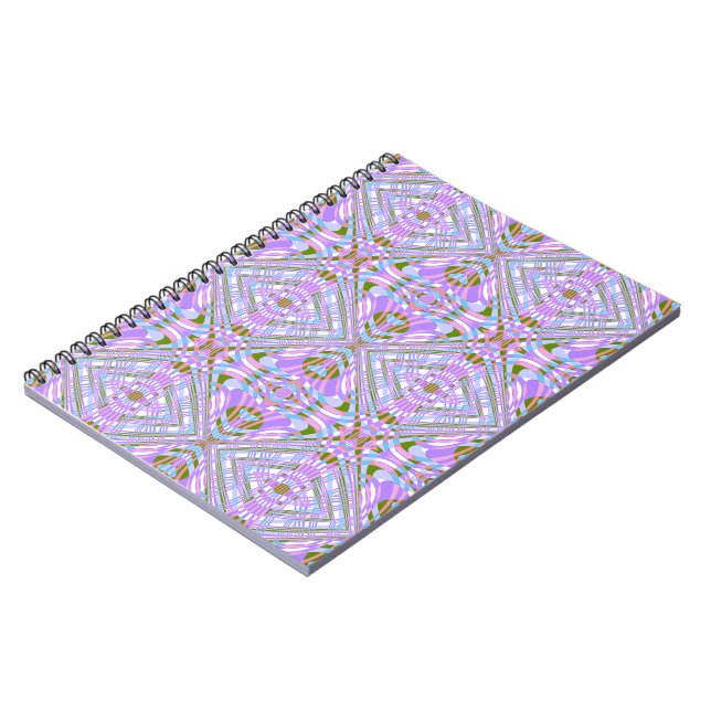 Cuaderno Patrón de línea abstracta trippy Arte geométrico (Lado Izquierdo)