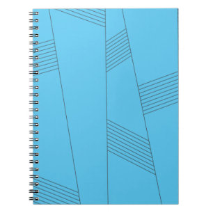 Cuaderno Patrón de línea azul, simple, elegante y abstracto