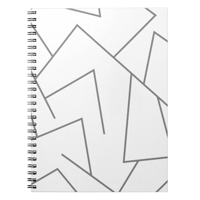 Cuaderno Patrón de línea gráfica moderno, simple, urbano y  (Frente)