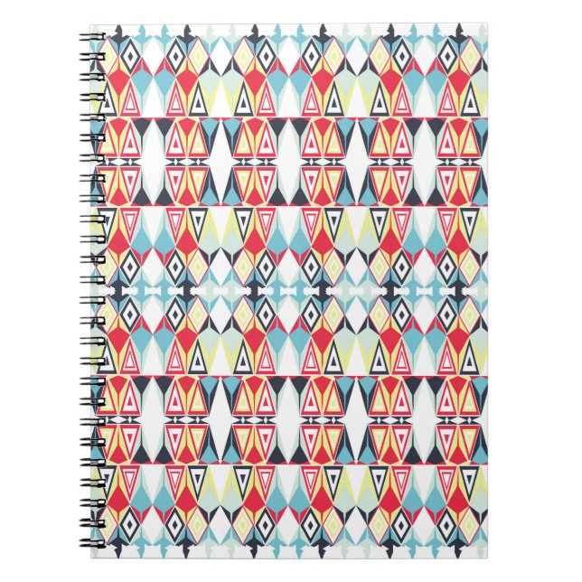 Cuaderno Patrón de Línea Tribal Geométrica Abstracta (Frente)