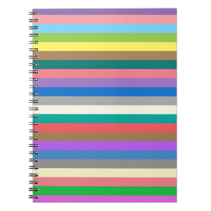 Cuaderno Patrón de líneas arcoiris coloridas