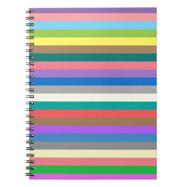 Cuaderno Patrón de líneas arcoiris coloridas (Frente)