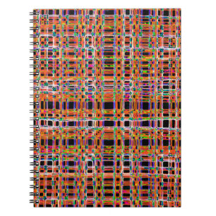 Cuaderno patrón de líneas de neón naranja