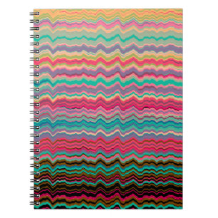 Cuaderno Patrón de líneas distorsionadas retro