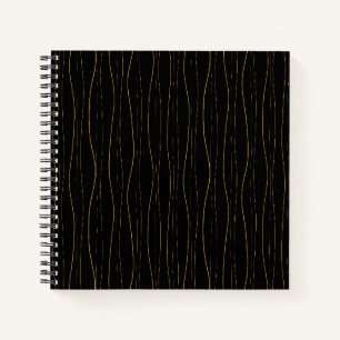 Cuaderno Patrón de líneas onduladas de oro elegante