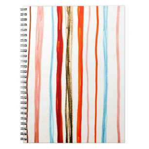Cuaderno Patrón de líneas rojas. Ilustracion de trazo horiz