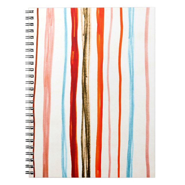 Cuaderno Patrón de líneas rojas. Ilustracion de trazo horiz (Frente)