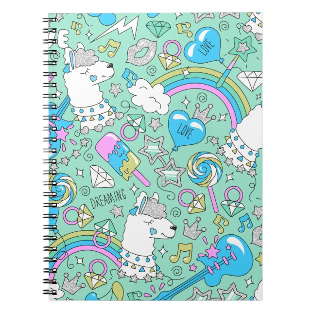 Cuaderno patrón de llama (Frente)
