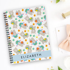 Cuaderno Patrón De Llamas, Alpacas, Flores, Tu Nombre