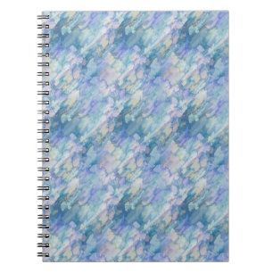 Cuaderno Patrón de lluvia púrpura azul retro de color de ag