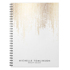 Cuaderno Patrón de lluvias de Confetti de lujo Faux Gold