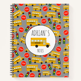 Cuaderno Patrón de luces de tráfico y señal de parada de au