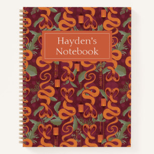 Cuaderno Patrón de lujo serpenteante: el Lotus blanco