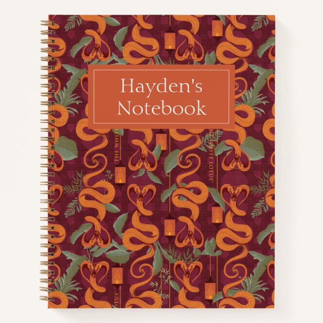 Cuaderno Patrón de lujo serpenteante: el Lotus blanco (Anverso)