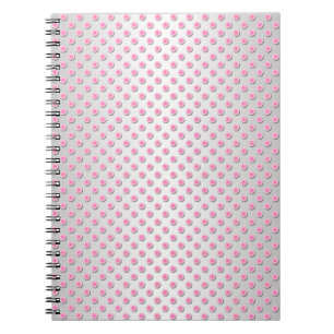Cuaderno Patrón de lunares blancos plateados y rosados
