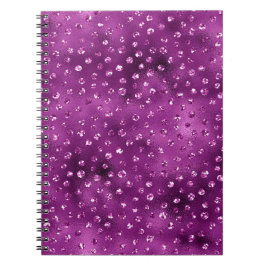 Cuaderno Patrón de lunares de purpurina glam ombre púrpura