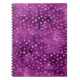 Cuaderno Patrón de lunares de purpurina glam ombre púrpura