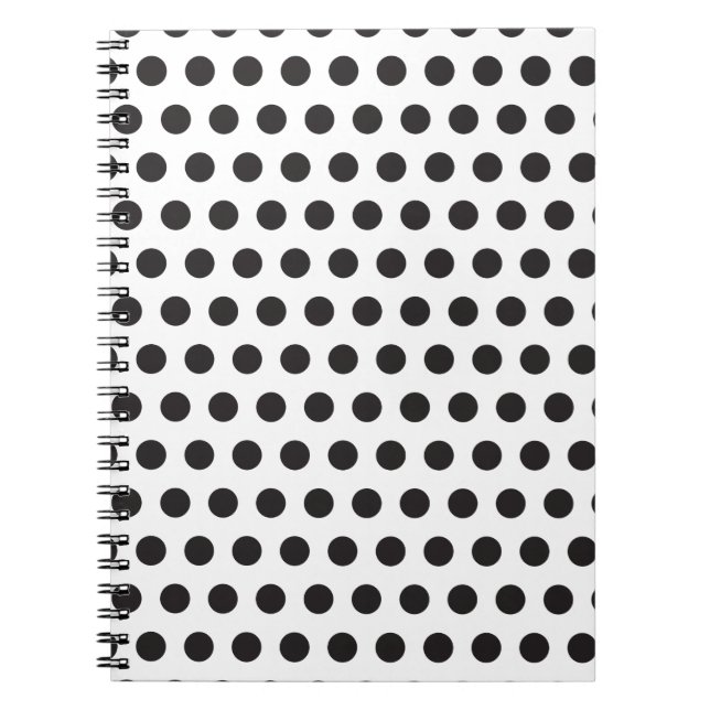 Cuaderno Patrón de lunares en negro y blanco – Clásico Mini (Frente)