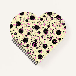 Cuaderno Patrón de lunares glamurosos rosa y negro