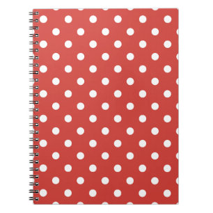 Cuaderno Patrón de lunares rojos y blancos