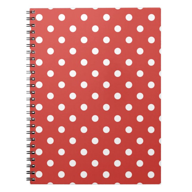 Cuaderno Patrón de lunares rojos y blancos (Frente)