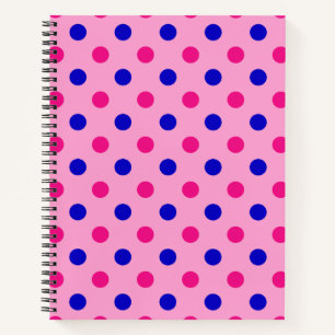 Cuaderno Patrón de lunares rosa azul rosa